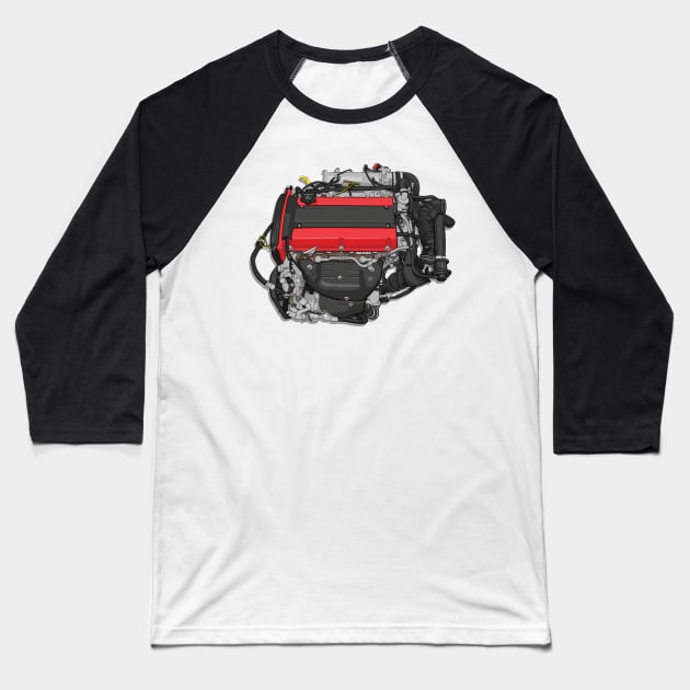 4G63 engine sticker Baseball T-Shirt by ArtyMotive